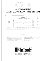 McIntosh CR-16 - Service manual